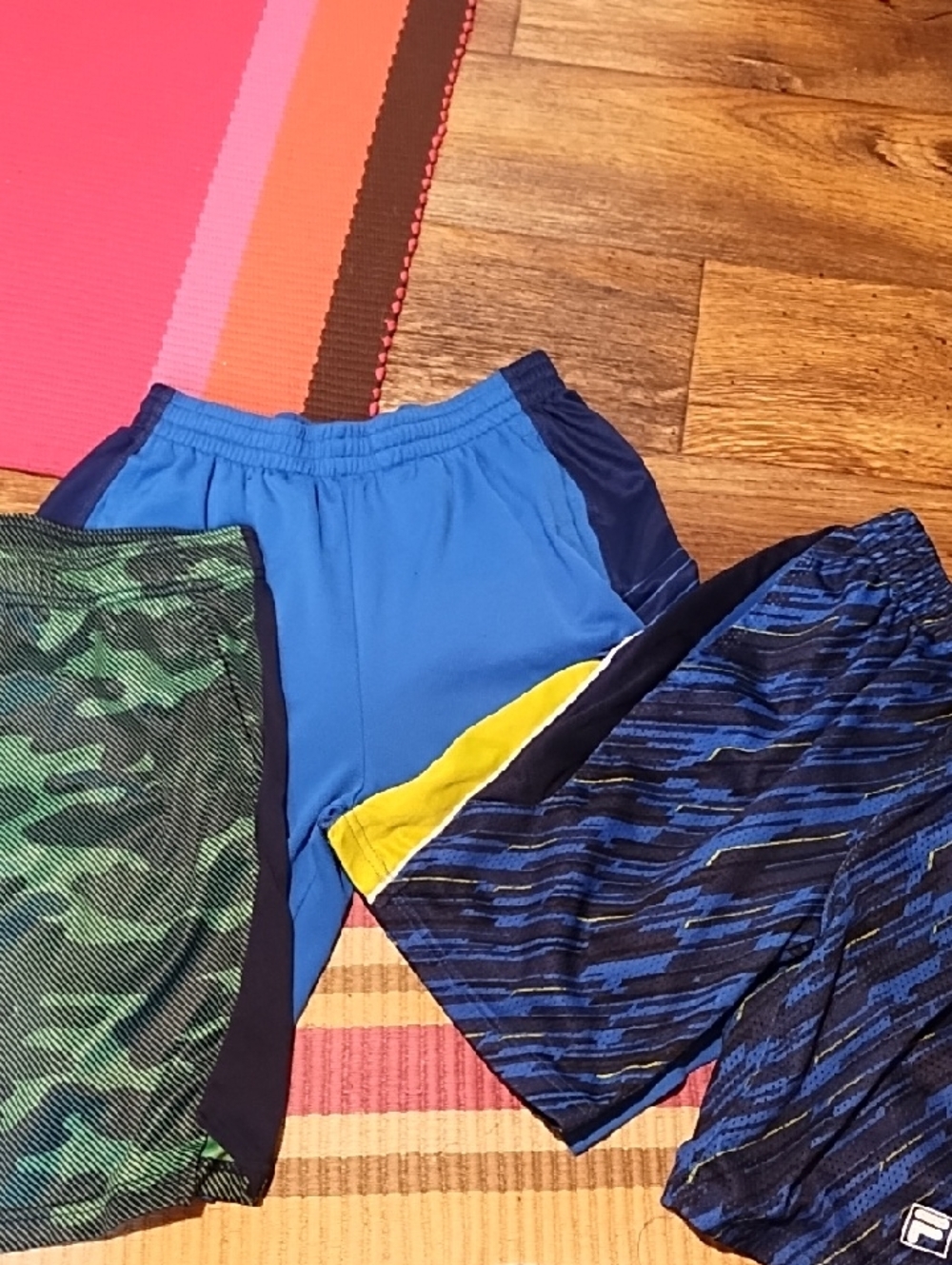 all in motion Blue Shorts with Yellow Accent